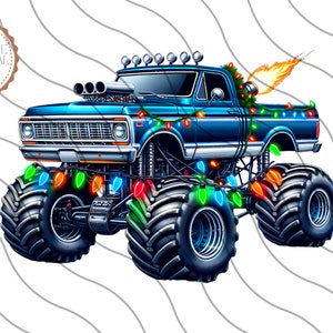 Christmas Monster Truck png,Sublimation Design,Christmas png, Christmas Clipart, Monster Truck png, Monster Truck Birthday, Digital Download