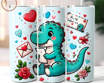 Glücklicher Valentinstag TRex png, Dinosaurier png, Dinosaurier png, Kinder Becher Wrap, Dinosaurier png, Valentinstag, Dinosaurier png, Sofort Download, Dinosaurier png
