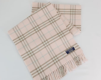 Genuine Burberry wool scarf in an excellent condition Pink colour size 171cm Made in England