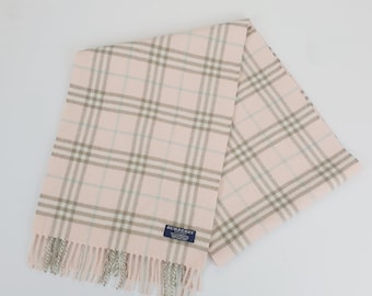 Genuine Burberry wool scarf in an excellent condition Pink colour size 171cm Made in England