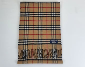 Burberry Vintage Scarf Merino wool Cashmere Rose Cream Etsy