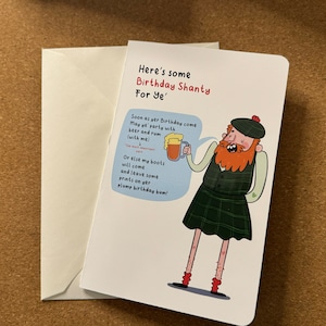 Shanty Birthday Card | Funny Birthday Card | Funny Card | Fun Birthday Day Card | Scottish | Birthday Gift For Him | Birthday Gift For Her