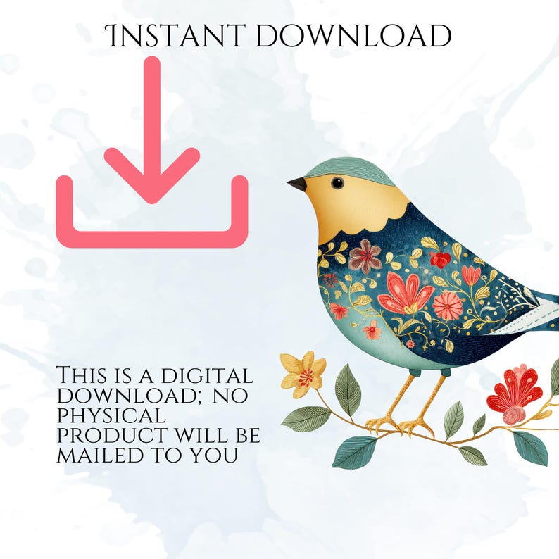 William Morris Birds Clipart, Morris-Inspired PNG Graphics, Arts & Crafts Bird Illustrations (60 Files, Transparent Background)