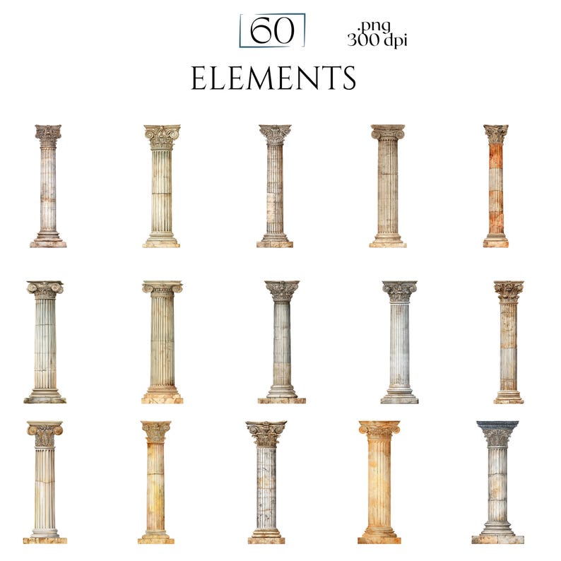 Columns Clipart, Classical Roman Greek Pillars PNG, Ancient Corinthian ...