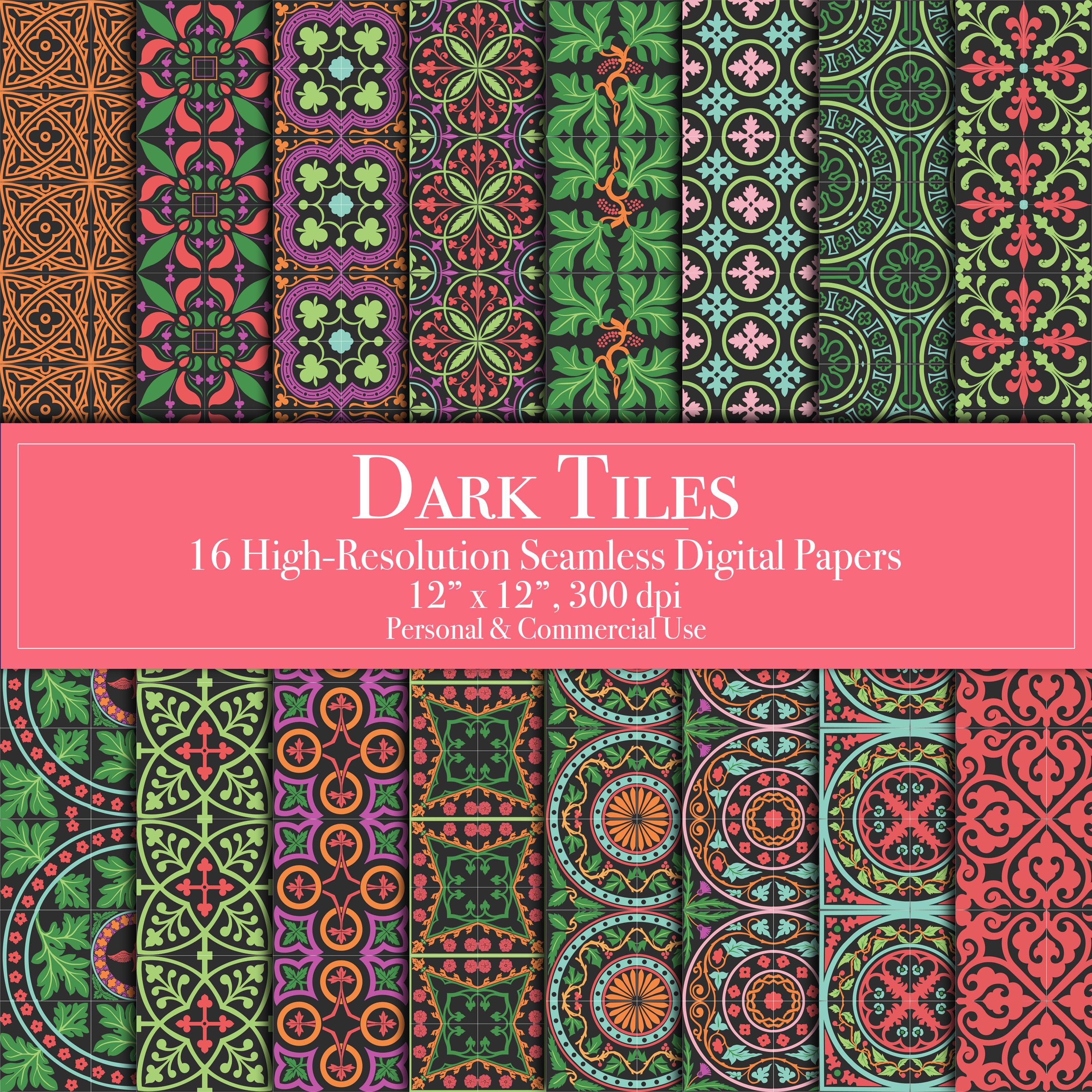 Antique Tiles XL Digital Paper Mega Bundle, Seamless Pattern Tile ...