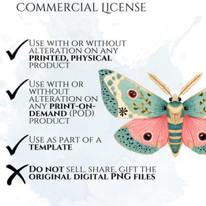 Pastel Moths Clipart, Watercolor Moth Illustrations, Colorful Moth PNG Graphics (60 Files, Transparent Background)
