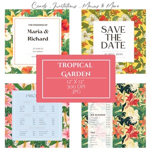 Tropical Flowers Digital Paper, Botanical Seamless Pattern, Scrapbook ...