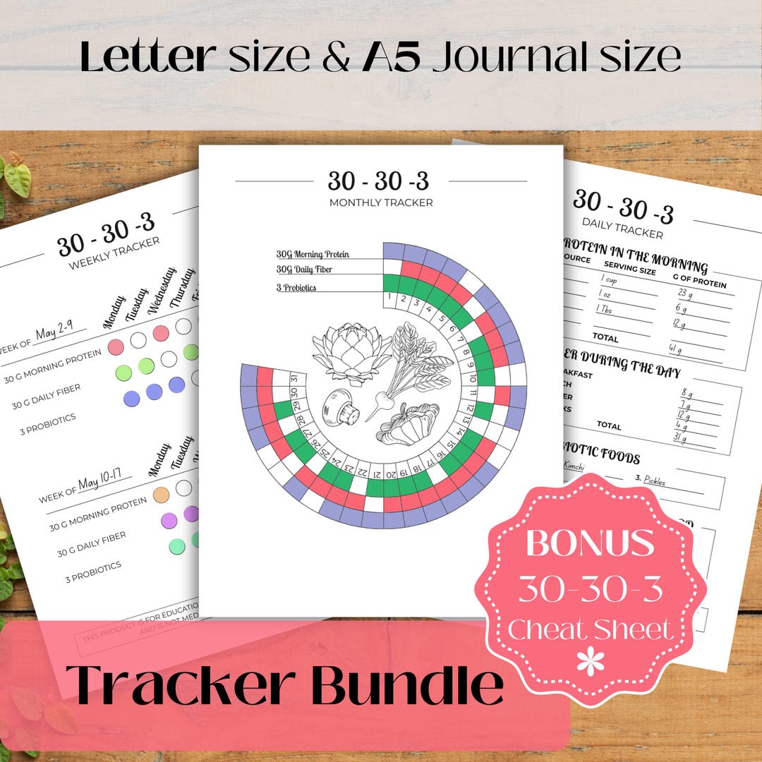 30-30-3 Method Tracker Bundle, Daily Weekly Monthly Printable & Digital ...