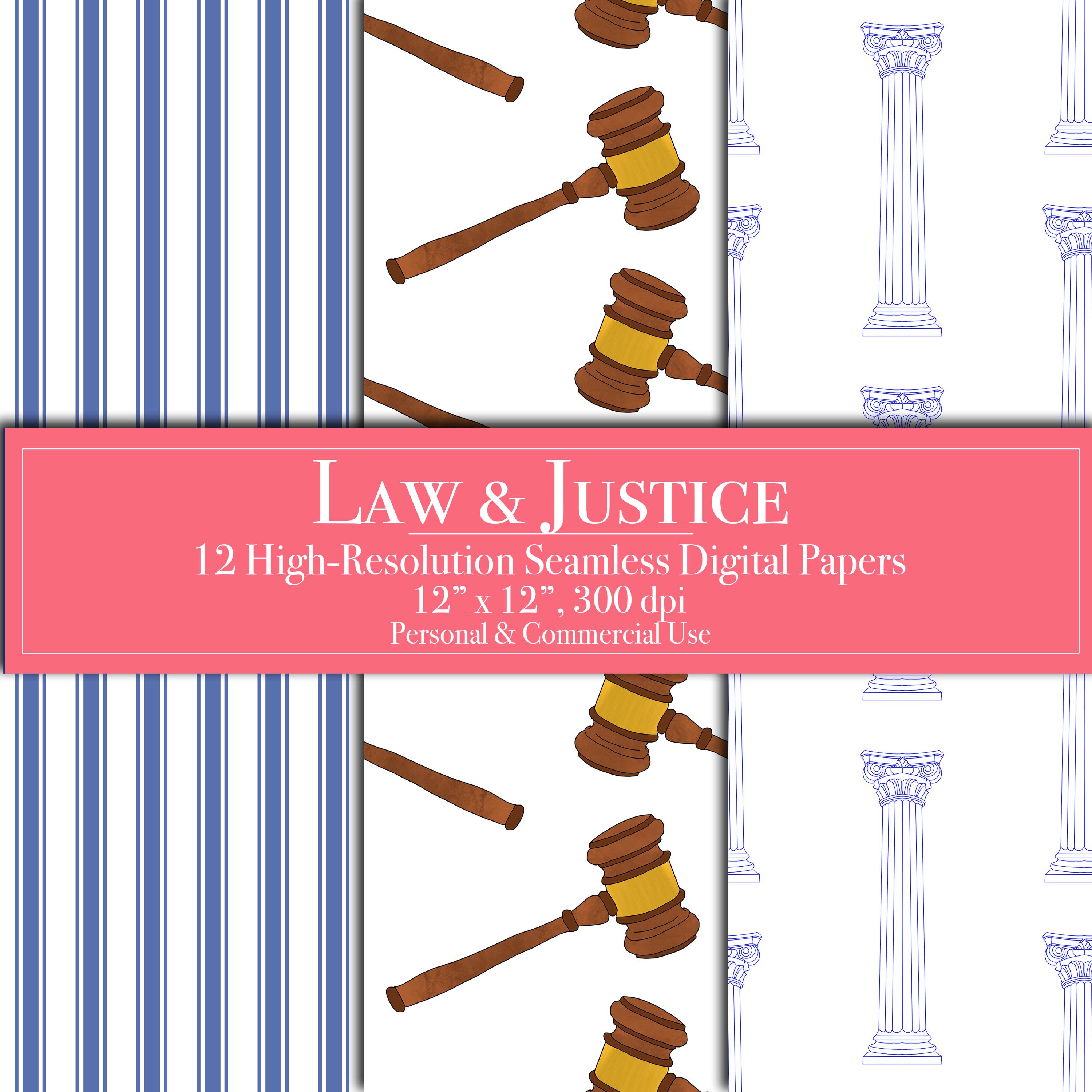 Law & Justice Digital Papers, Seamless Lawyer Pattern Scrapbook Paper ...