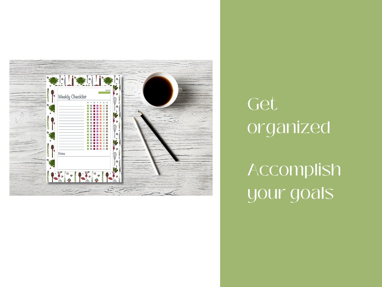 Foodie Printable Weekly Checklist Template, Chef Theme, Cooking Blank ...
