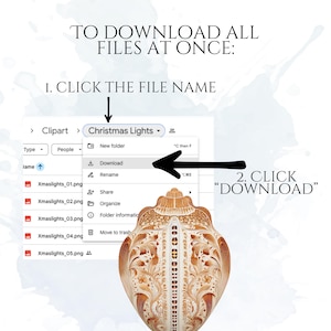 May include: Image showing instructions to download files. The text reads "TO DOWNLOAD ALL FILES AT ONCE: 1. CLICK THE FILE NAME" and "2. CLICK DOWNLOAD". A decorative, ornate, brown and beige design is at the bottom of the image.