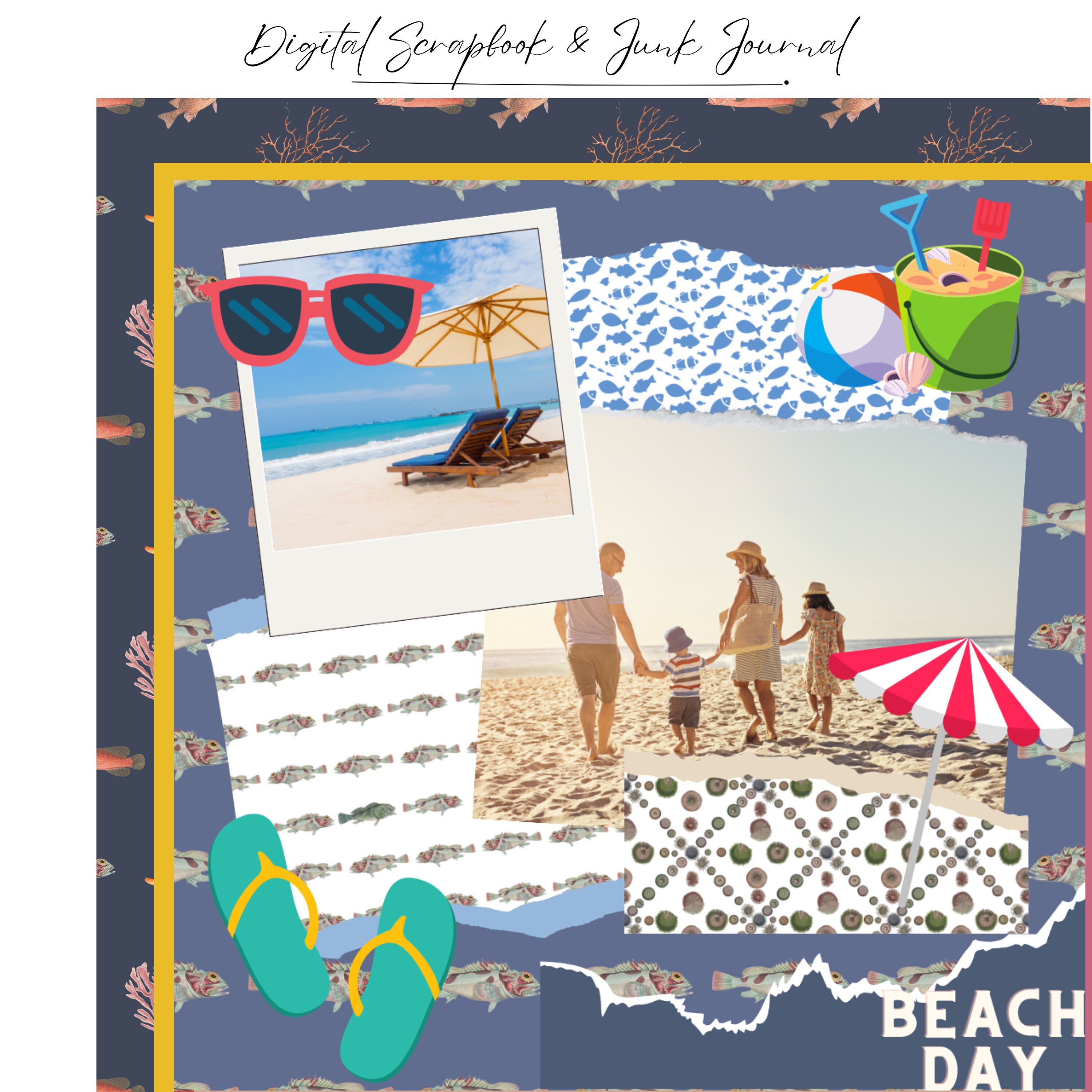 Under the Sea Digital Papers, Seamless Pattern, Scrapbook Paper ...