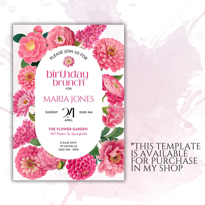 Pink Watercolor Flowers Clipart, Elegant Botanical PNG Bundle, Floral Illustrations for Wedding Invitations, Pinky Ephemera, Bloom Stickers