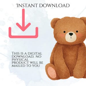 Teddy Bear Clipart, Cute Bear PNG Graphics, Baby Shower & Nursery Illustrations (55 Files, Transparent Background)