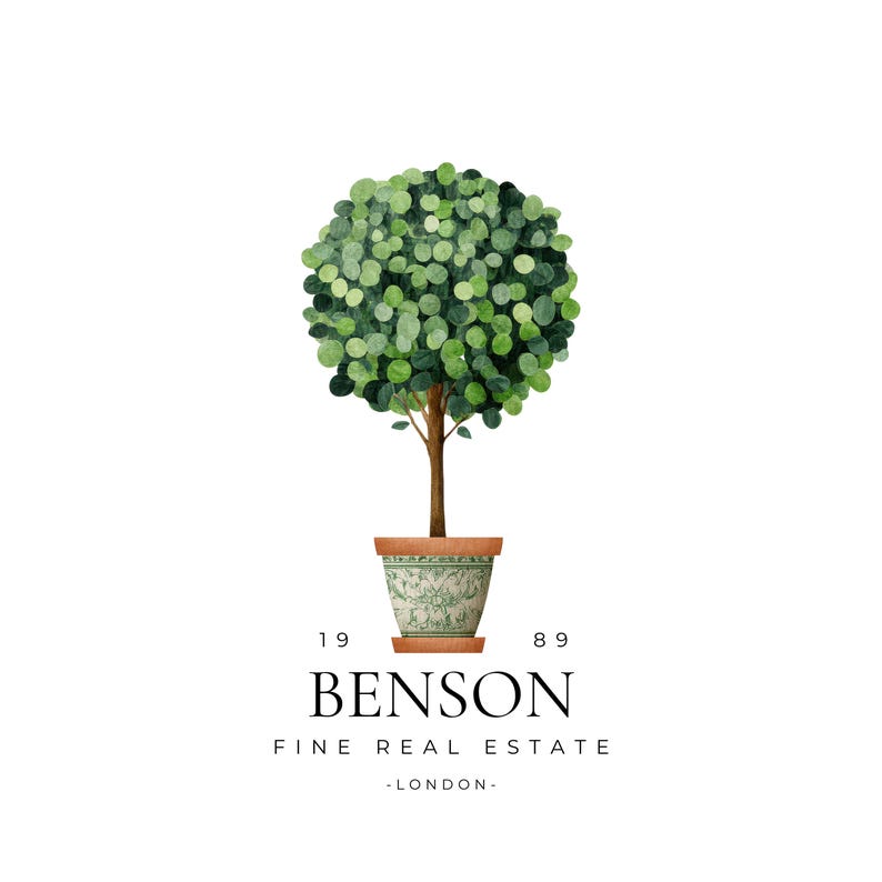 Topiary Clipart, Garden Tree Elements, Potted Greenery Clip Art, Formal Landscape Decorative Plant Illustrations Commercial Use Plant Images