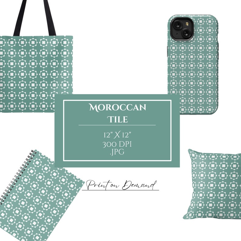 Moroccan Tile Digital Paper, Seamless Pattern Scrapbook Paper ...