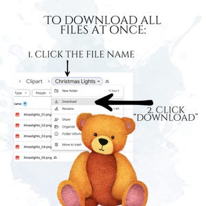Teddy Bear Clipart, Cute Bear PNG Graphics, Baby Shower & Nursery Illustrations (55 Files, Transparent Background)