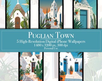Puglia iPhone & Android Wallpapers, Puglian Trullo Digital Download, Unique Phone Lock Screen, Travel home screen, Apuglian-themed phone art