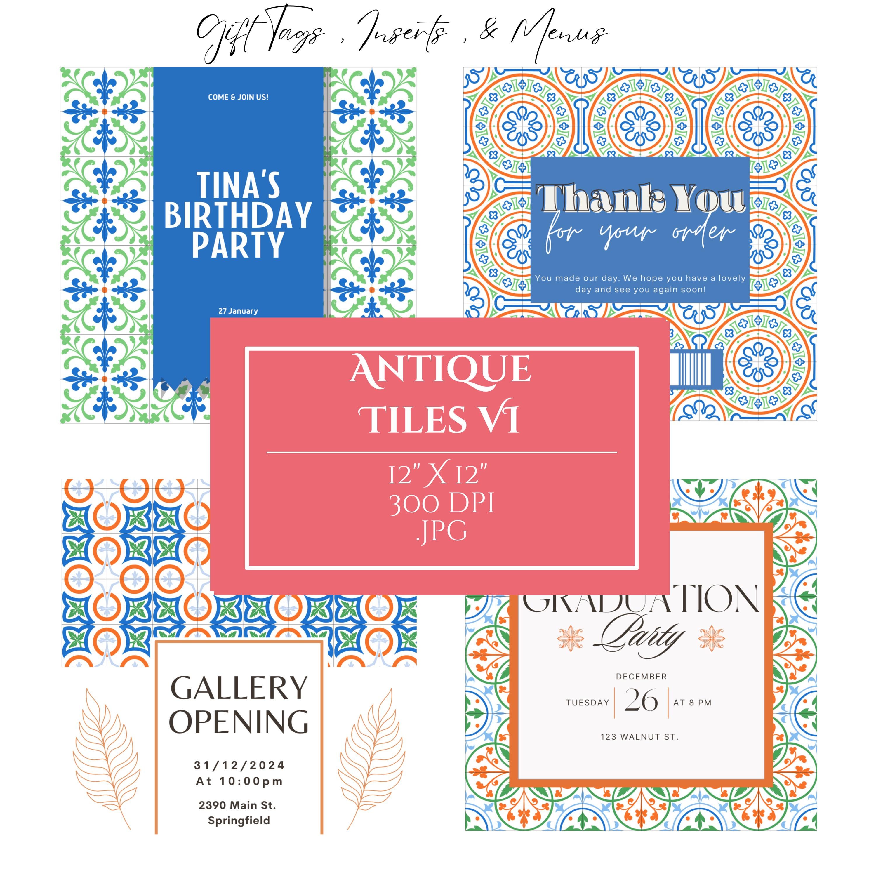 Antique Tiles II Digital Paper Mega Bundle, Seamless Pattern Tile ...