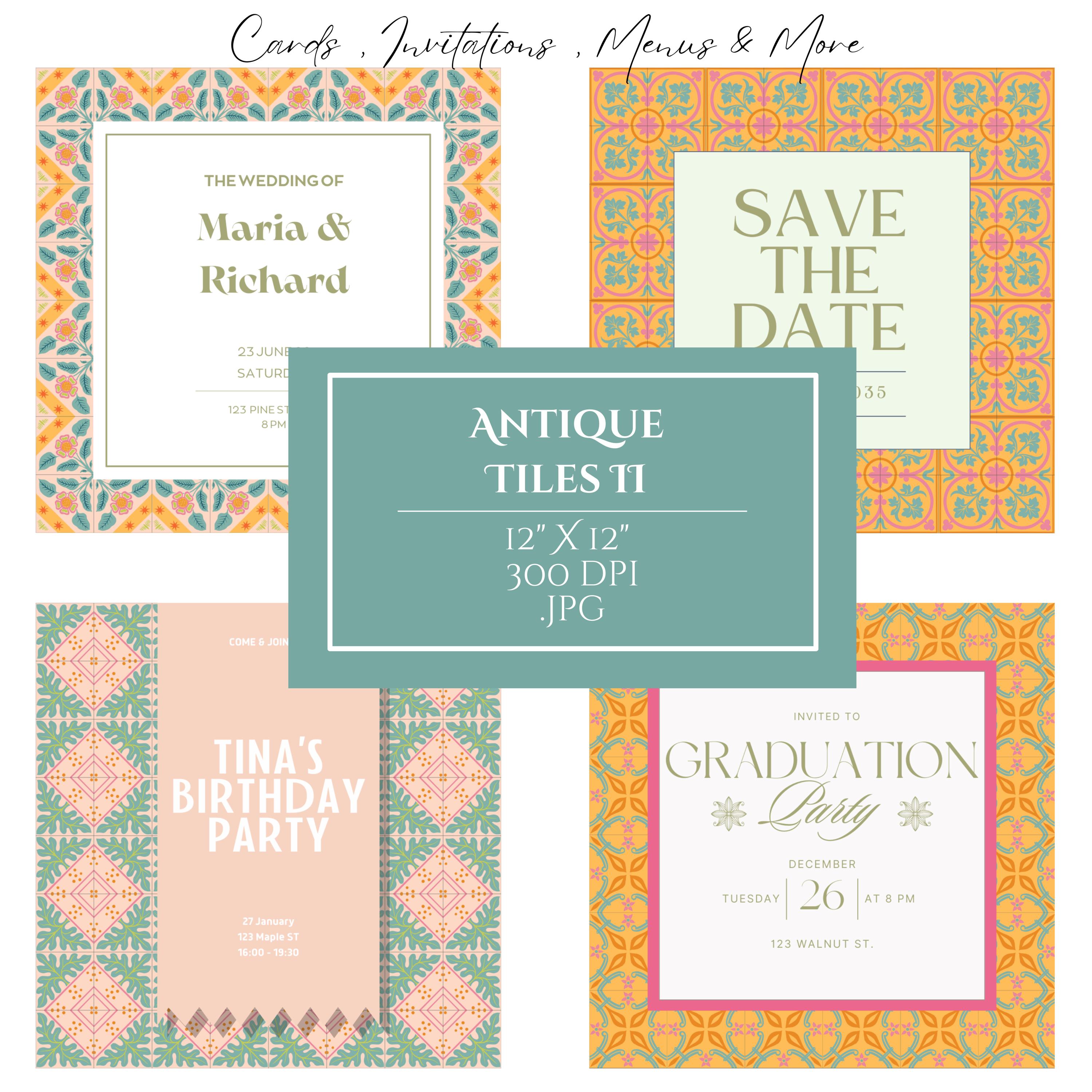 Antique Tiles Digital Paper Mega Bundle, Seamless Pattern Tile Effect ...