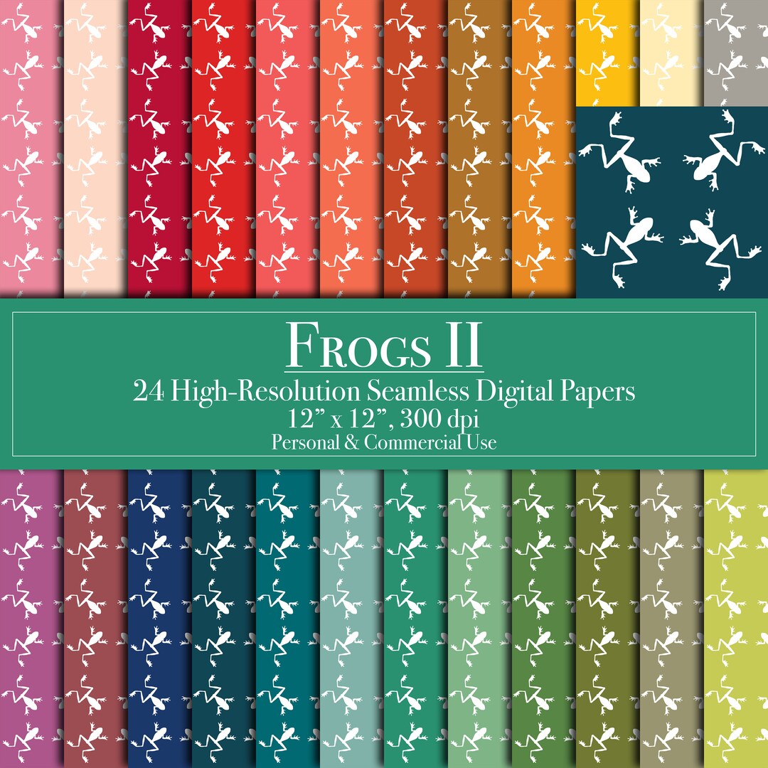 Frog Digital Paper, Seamless Pattern Set (digital Download) - Etsy
