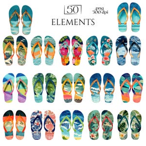Tropical Beach Footwear Illustrations