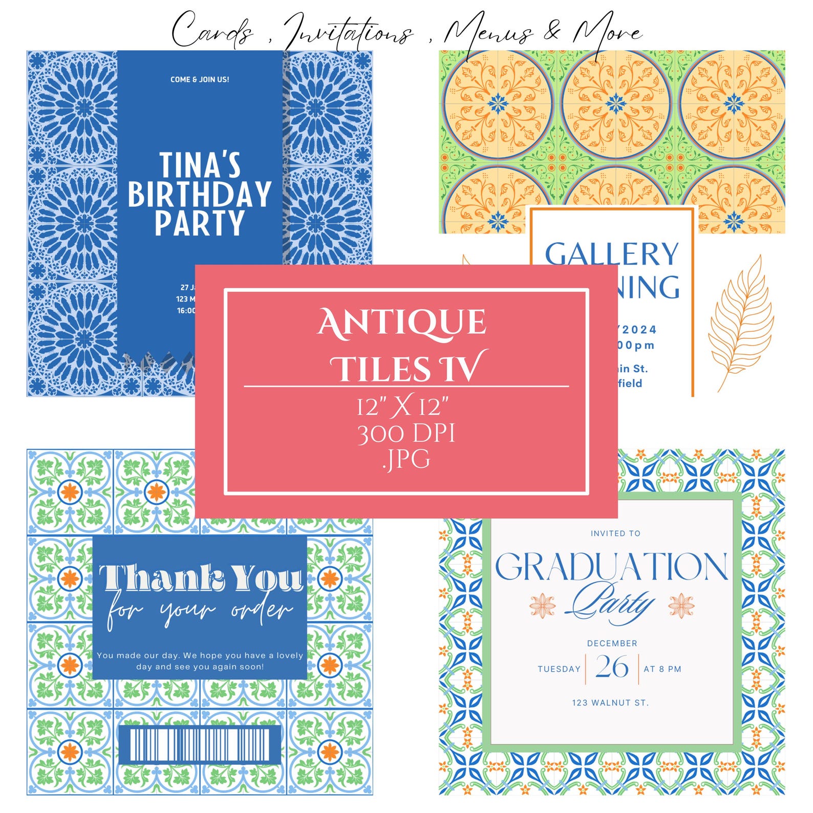 Antique Tiles Digital Paper Mega Bundle, Seamless Pattern Tile Effect ...