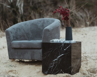 Dante Black Marble Side Table