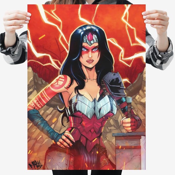 Absolute Wonder Woman, DC Comics, MCU - Matte Wand Kunst, Home Decor, Comic Fan Geschenk, Superheld
