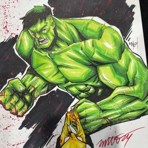 Hulk #1 Sketch Cover Original Artwork by Malo of Art of Malo - Hulk #181 Homage Comic Art Collector Gift