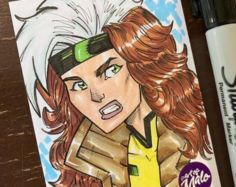 Rouge | X-Men |  2.5 X 3.5 Original Artist Sketch Card