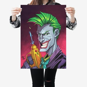 Stampa artistica di Joker, DC Comics, cattivo di Batman, poster verticale opaco