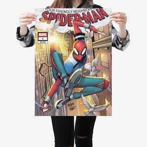 Poster dell'abito commerciale di Spider-Man, stampa artistica del fumetto Marvel