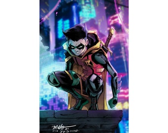 Unsigned - Robin | Damian Wayne | Art of Malo | Matte Vertical Posters