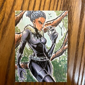 Schuri | Schwarzer Panther | Original Künstler Skizze Karte | ArtofMalo