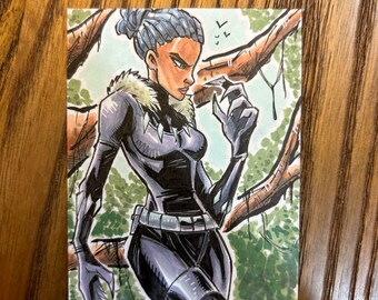 Shuri | Black Panther | Original Artist Sketch Card | ArtofMalo