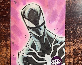 Future Foundation Spider-Man Sketch Card | Original  Art |  2.5 X 3.5 SKETCH CARD