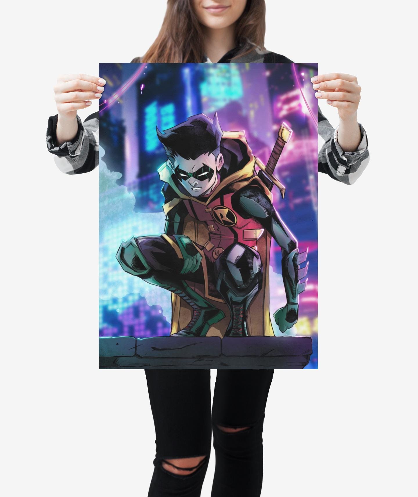 Unsigned - Robin | Damian Wayne | Art of Malo | Matte Vertical Posters