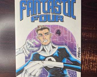 Mr. Fantastic / Reed Richards Sketch Cover on Fantastic Four #1 | ArtofMalo | Original Artwork