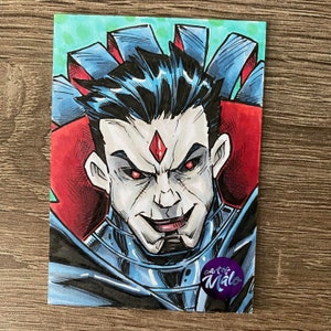 Mr. Sinistere schetskaart | Originele kunst | 2,5 X 3,5 SCHETSKAART