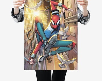 Spider-Man Comic Art Poster, Virgin Cover Variant, Art of Malo