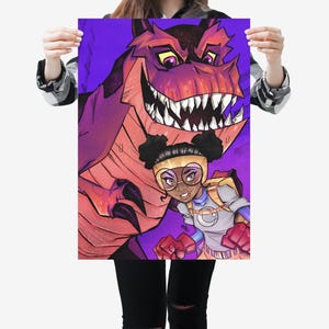 Moon Girl & Devil Dinosaur Satin Posters (300gsm) | Art of Malo | Marvel Comics | Unsigned