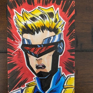 Cyclops Lass / Children of the Atom / X-Men / 2.5 x 3.5 Tarjeta de boceto de artista original / Arte de Malo