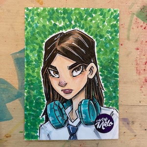 Emily Brilhante | Academia Estranha | Cartão de desenho original do artista