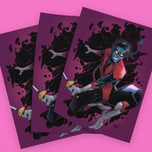Signed - Nightcrawler Mini postcard print | Original Art | *signed by MALO