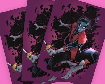 Signed - Nightcrawler Mini postcard print | Original Art | *signed by MALO