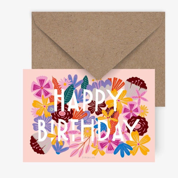 Postkarte Bloomy Birthday