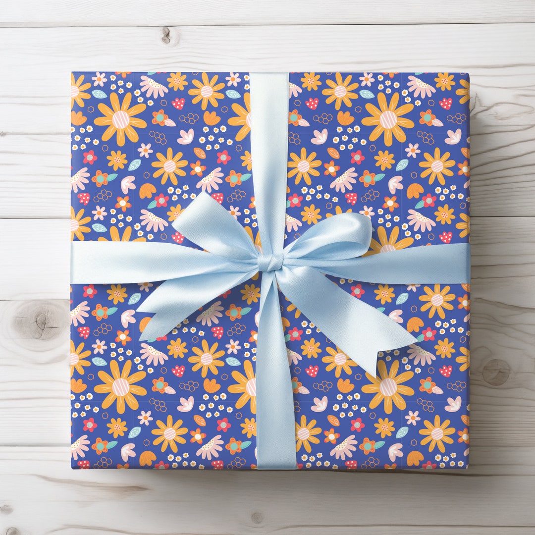 Gift Wrapping Paper Floral Wrapping Paper Floral Gift Wrap Etsy