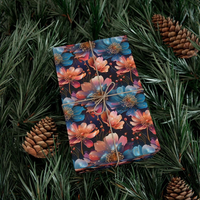 Gift Wrapping Paper Floral Wrapping Paper Floral Gift Wrap Etsy