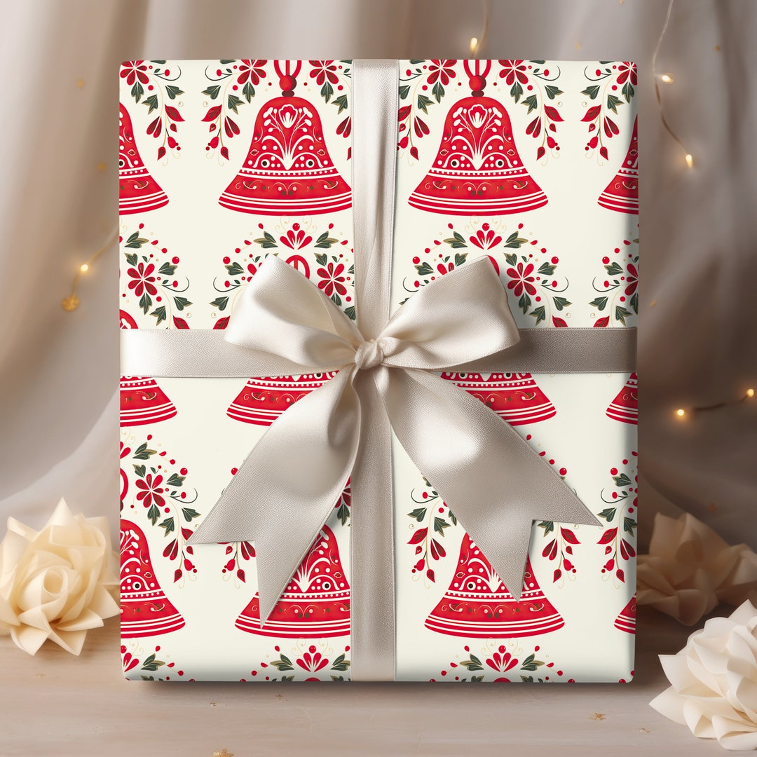 Gift Wrap Papers Christmas Bells Wrapping Paper Christmas Wrapping